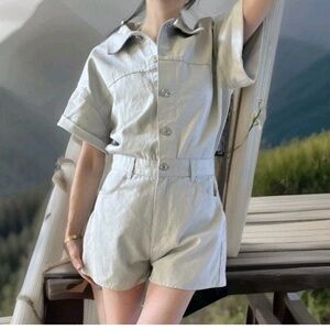 Zara Denim Shimmer Dusty Blue  Romper  size S